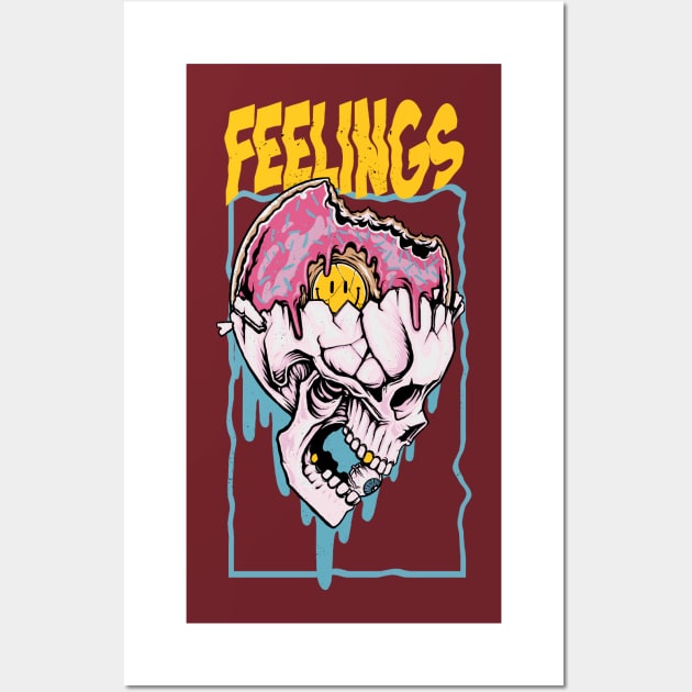 feelings donut skull Wall Art by Mako Design 